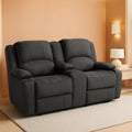 67 Inch Powered Wall Hugger Recliner Sofa Gunmetal Fabric